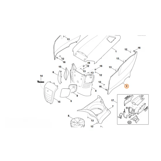STIHL  pokrywa silnika, część boczna, str. lewa 6170 706 9800